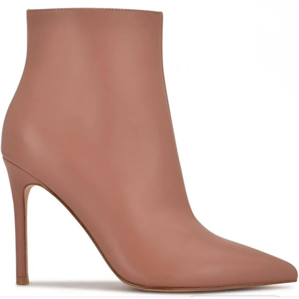 Nine West Booties in a neutral beige/blush tone.